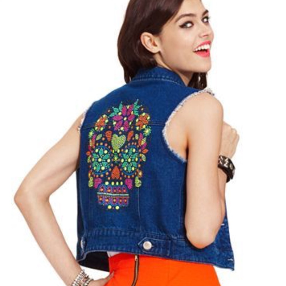 Sugar 💀 skull jean vest